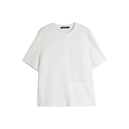 ELLE 100% хлопок Короткий рукав Т-рубашка Женская