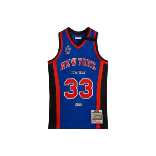 Kith X New York Knicks Co Бренд Синий Унисекс Баскетбольные Джерси