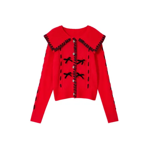 H'S Настоящий красный Женские Свитеры