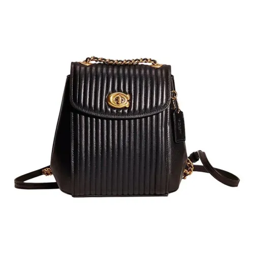 COACH Паркер Кожа Наппа Рюкзак Маленький Женский Черный