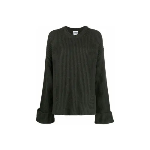 GANNI FW21 Свободный крой Свитер Женский Зеленый
