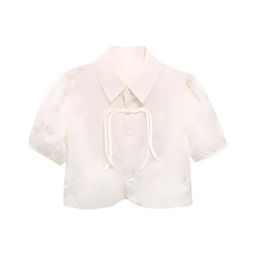 SYEEE WITH U Рукав буф T Рубашка Женские Абрикос