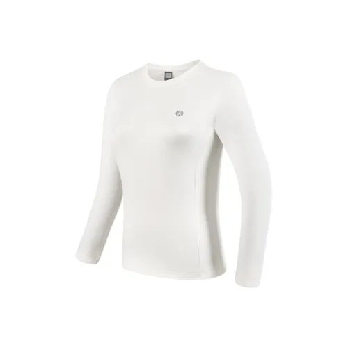 BMAI Спорт Энергия Хранение Теплый Флис Длинный Рукав Женские Белые