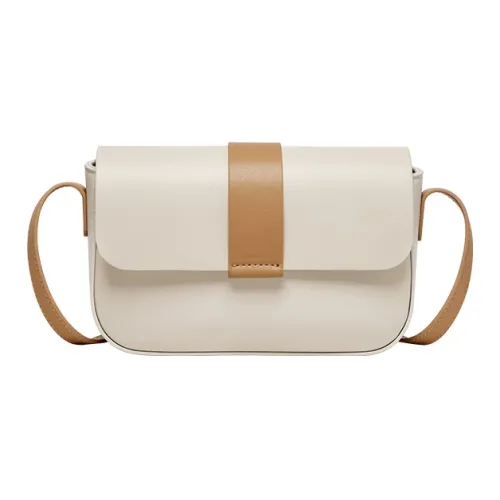 Narandu Сумка через плечо из коровьей кожи с синтетической кожей женская экрю и абрикос какао-коричневый