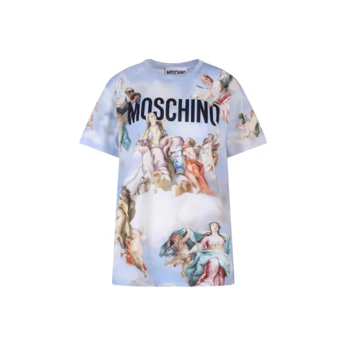 MOSCHINO Стандартная футболка женская синяя
