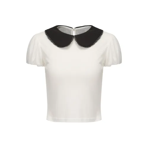 CHIWAWAMEME Прозрачный Белый Женский Короткий Топ