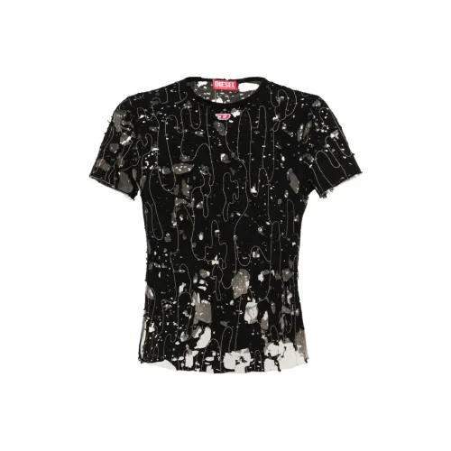 DIESEL Стандартная T-рубашка Женская Черная
