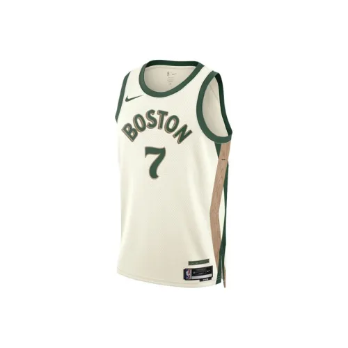 nike Dri Fit NBA Баскетбольная Джерси SW Фанатская версия 2023 24 Boston Celtics Jaylen Коричневый Размер 7 Мужской Бежевый