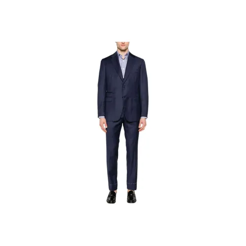 Brioni Темно-синий Синий Мужской Деловой костюм