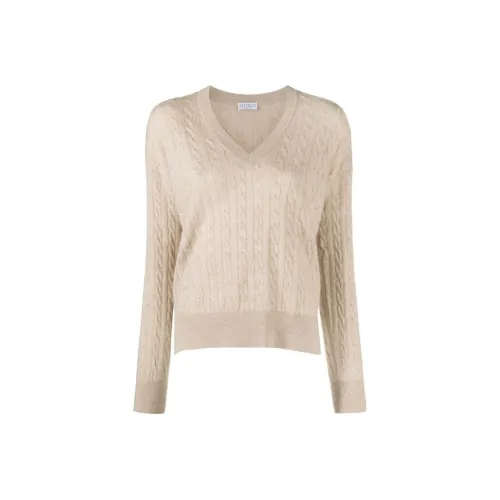 Brunello Cucinelli Бежевые Женские Свитеры