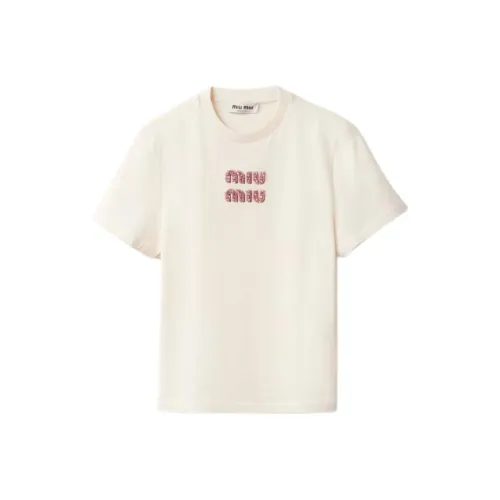 MIU MIU Бежевые Женские Т-рубашки