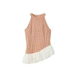 Оранжево-розовый в клетку