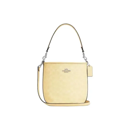 COACH Городская Покрытая Холст Одно Плечо Сумка Маленькая Женская Dry Трава