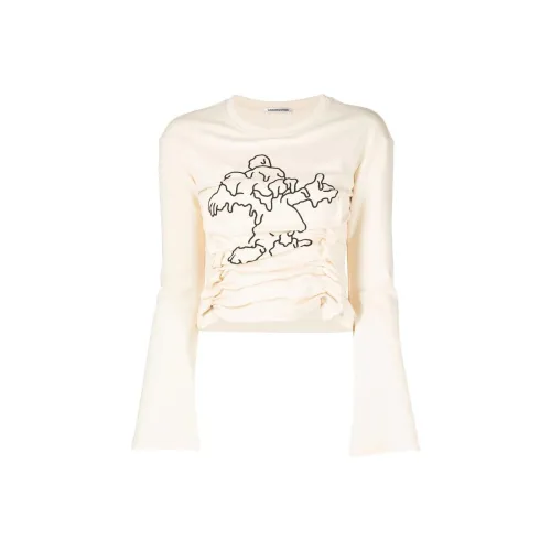 GROUND(ZER)O Бежевый Женские Короткие Топы