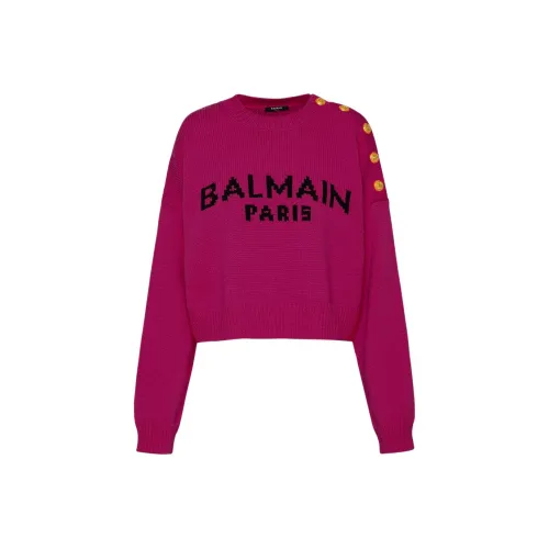 BALMAIN FW22 Свитер Женский Розовый Красный