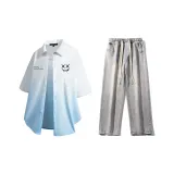 Комплект (Белая и Синяя Рубашка + Светло-Синие Джинсы)