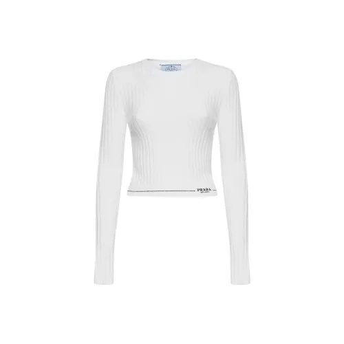 PRADA SS22 Slim Fit Свитер Женский Белый