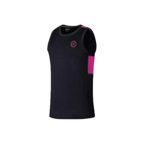 LINING Баскетбольная Джерси Мужская Черная Ярко-Розовая