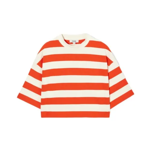 COS Оранжево-белый Женские Короткие Топы