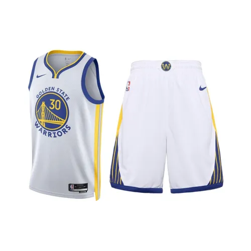 Nike NBA Баскетбольный костюм SW Фанатская версия 22-23 Сезон League Ограниченный Golden State Warriors Curry Размер 30 Мужской Белый