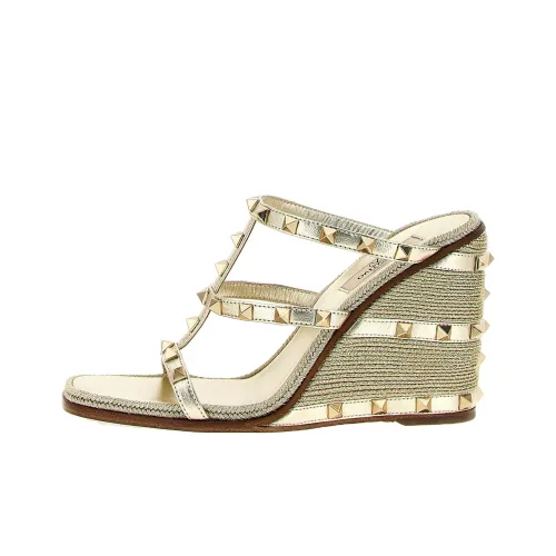 Valentino Rockstud Quick-Dry Слипоны 10 см Женские Золотые