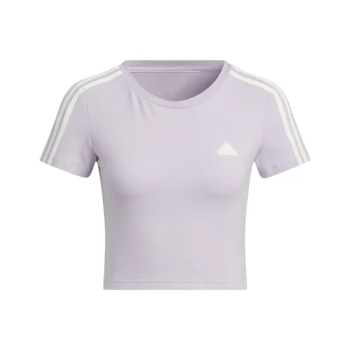 Adidas Комплект с короткими рукавами T-рубашка Женская Серебряный Фиолетовый