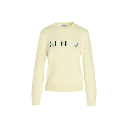 KENZO Letter Logo Желтые Женские Свитеры