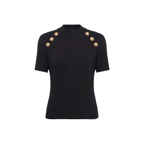 BALMAIN Черные Женские Т-рубашки