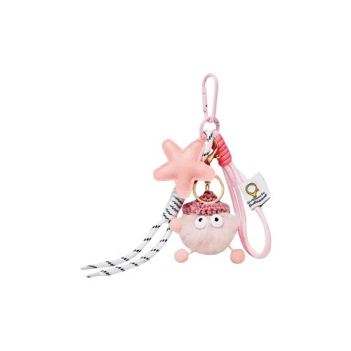 Narandu Плюшевый Металлический Брелок для ключей Сумка Аксессуар Унисекс Розовый Звезды Маленький угольный шарик Коричневый Звезды Маленький угольный шарик