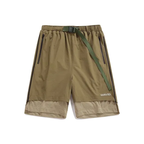 GUUKA TECH Повседневные шорты Мужские Горчично-зеленый