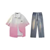 Set (Pink Shirt + Nostalgic Blue Jeans)  
Комплект (Розовая рубашка + Ностальгические синие джинсы)