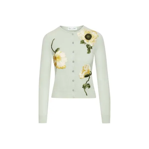 Oscar De La Renta SS24 Свитер Женский Шалфей Зеленый