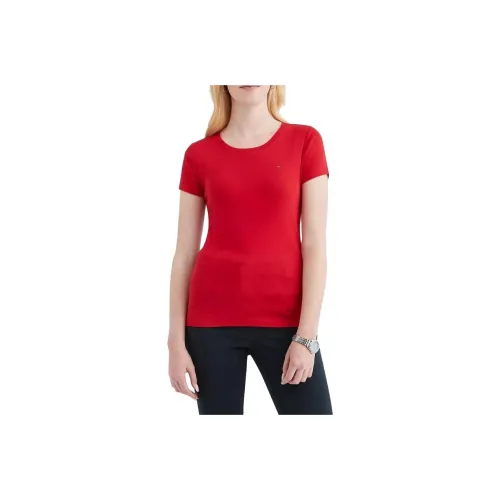 Tommy Hilfiger Essential Favorite Crewneck T-Shirt T-Shirt T-Shirt Женская Красная