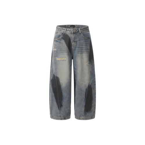 SOIE Грязно-синие унисекс джинсы