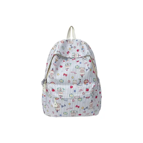 Villelon Нейлоновый рюкзак унисекс полосы сердце белый розовый синий в клетку
