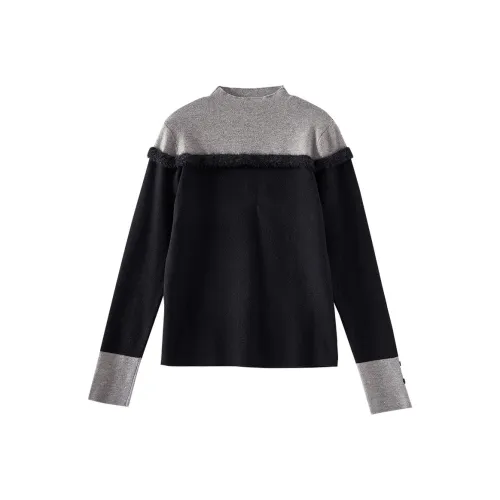 OUNIXUE Свитер Женский Черный и Серый