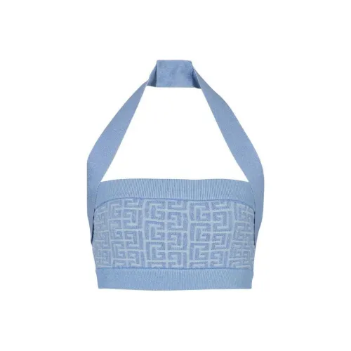 BALMAIN Синие Женские Короткие Топы