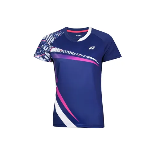 YONEX Реглан рукав T-рубашка Женская Темно-синий