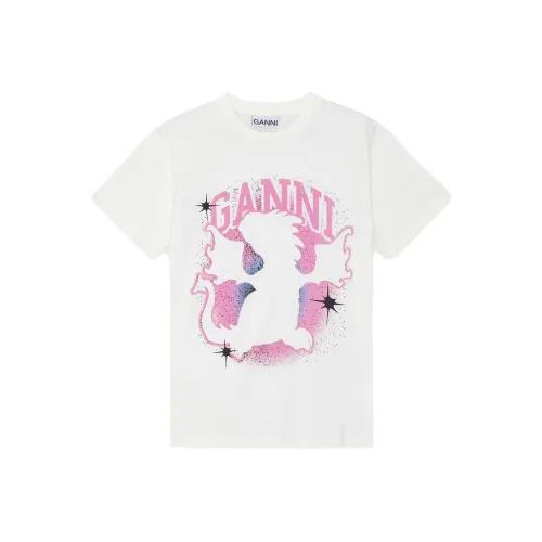 GANNI SS24 T Рубашка Женская Белая