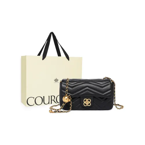 COURONNE Сумка из коровьей кожи с цепочкой переносная сумка через плечо маленькая женская черная