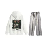 Комплект (Белый топ + Светло-синие джинсы)