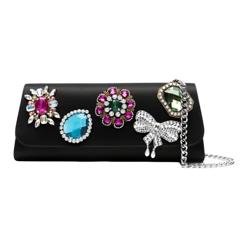 MOSCHINO Satin Clutch Women's Black
