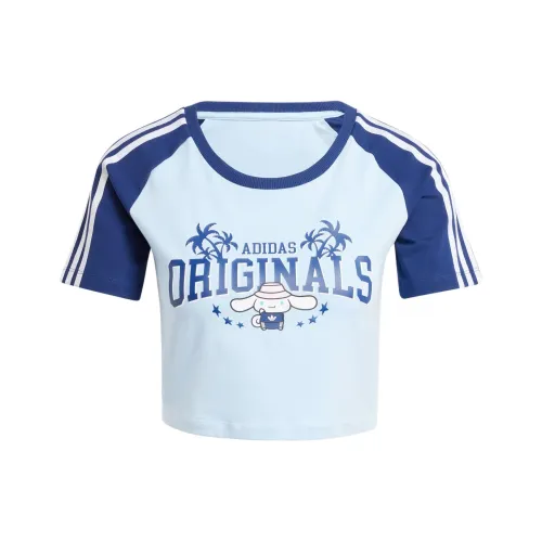 Adidas Originals x Hello Kitty Реглан с короткими рукавами рубашка женская розовый синий