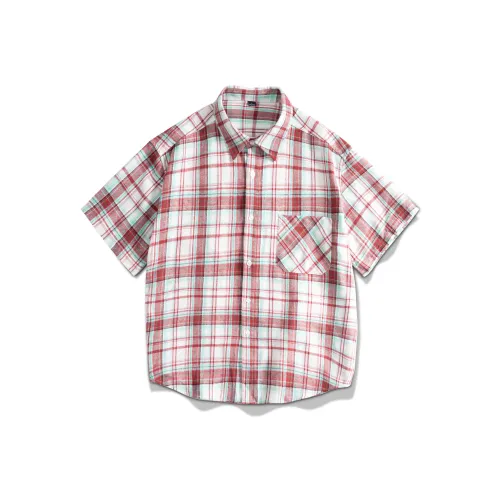 Красно-белая клетчатая унисекс рубашка