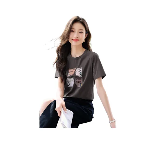 Mo Han Yi Mei Стандартная T-рубашка Женская Темно-серая