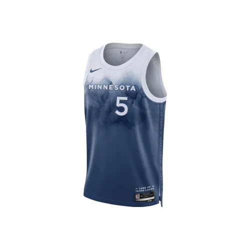 nike Баскетбольная Джерси Фанатская версия 2023 24 Сезон Minnesota Timberwolves ANTHONY EDWARDS Размер 5 Мужская Дворцовый Синий