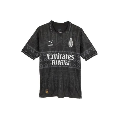 PUMA AC MILAN X PLEASURES Co Фирменный Черный Мужской Футбольный Джерси