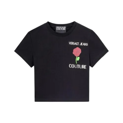 VERSACE Черные Женские Короткие Топы