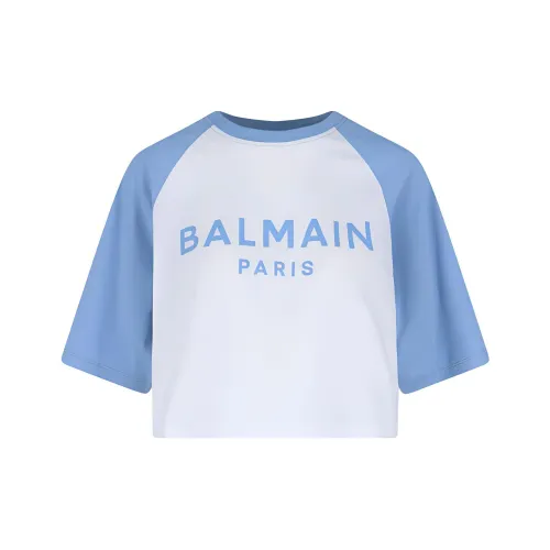 BALMAIN Стандартная футболка Женская Белая