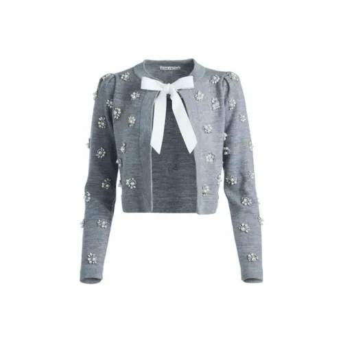 ALICE+OLIVIA FW24 TRINA Свитер Женский Светло-Серый